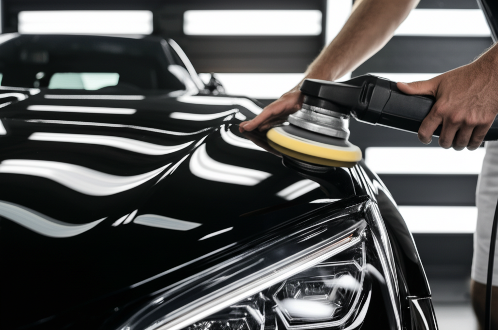 Car detailing in progress in Palm City, Florida